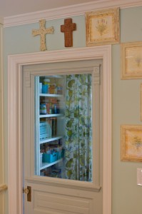 This antique door off the kitchen was salvaged from an early 1900’s structure.